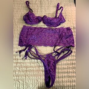 Adore Me purple lingerie set. Size XS.